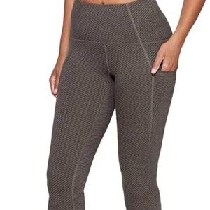 Champion Urban Fit High Rise Media Pocket Stripe 7/8 Leggings Size L Gray